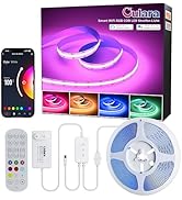 Striscia LED COB 24V 5M, Luce Calda 3000K, Dimmerabile con Telecomando RF, Impermeabile IP44, Autoadesiva, con Alimentatore, 480 LEDs/M, CRI>90, per Cucina, Bagno, Soggiorno, Camera da Letto, TV