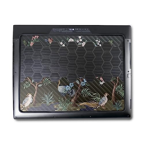 Image of MightySkins Carbon Fiber Skin Compatible with Alienware M18 R1 (2023) Full Wrap Kit - Asian Fabric | Protective, Durable Textured Carbon Fiber Finish | Easy to Apply & Change Styles | Made in The USA