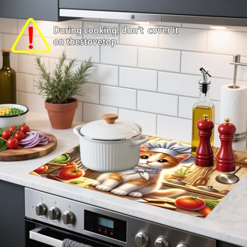 Image of Nuxovilar Chef Cat Stove Cover Diatom Mud 20.47x28.34 In