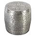 Casa Moro Orientalischer Beistelltisch Hocker Silber Zarifa Ø 38cm aus Aluminium gehämmert | runder Sofatisch Couchtisch marokkanischer Stil | TSV7000