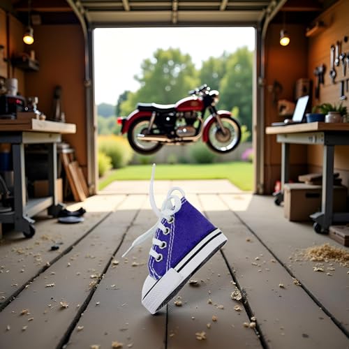 Rosojodg Blau Motorrad Fahrrad Fußstütze Kleine Schuhe Motorrad Seitenständer Pad Pad Schuh aus Leinen Motorrad Fußstütze Mode Kleine Schuhe für Fahrrad Stativ Dekoration Motorrad Fußrasten