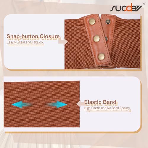 SUOSDEY Women Elastic Wide Waist Belt for Dresses Lace-up Elastic Waist Belt for Costume4