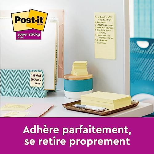 Post-it Notes Autocollantes Jaune Canari, lot de 24 blocs pour notes et listes