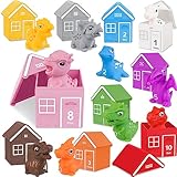 【Hochwertige Materialien】Das Stapelturm Spielzeuge sind aus langlebigen, umweltfreundlichen Materialien mit glatten Kanten hergestellt. Sie sind ungiftig und geruchlos, so dass Ihr Baby sie gefahrlos in den Mund nehmen kann, und Sie können mit den Dinosaurier-Spielzeugen auch in der Badewanne spielen. Ein hochwertiges Finger- und Badespielzeug.