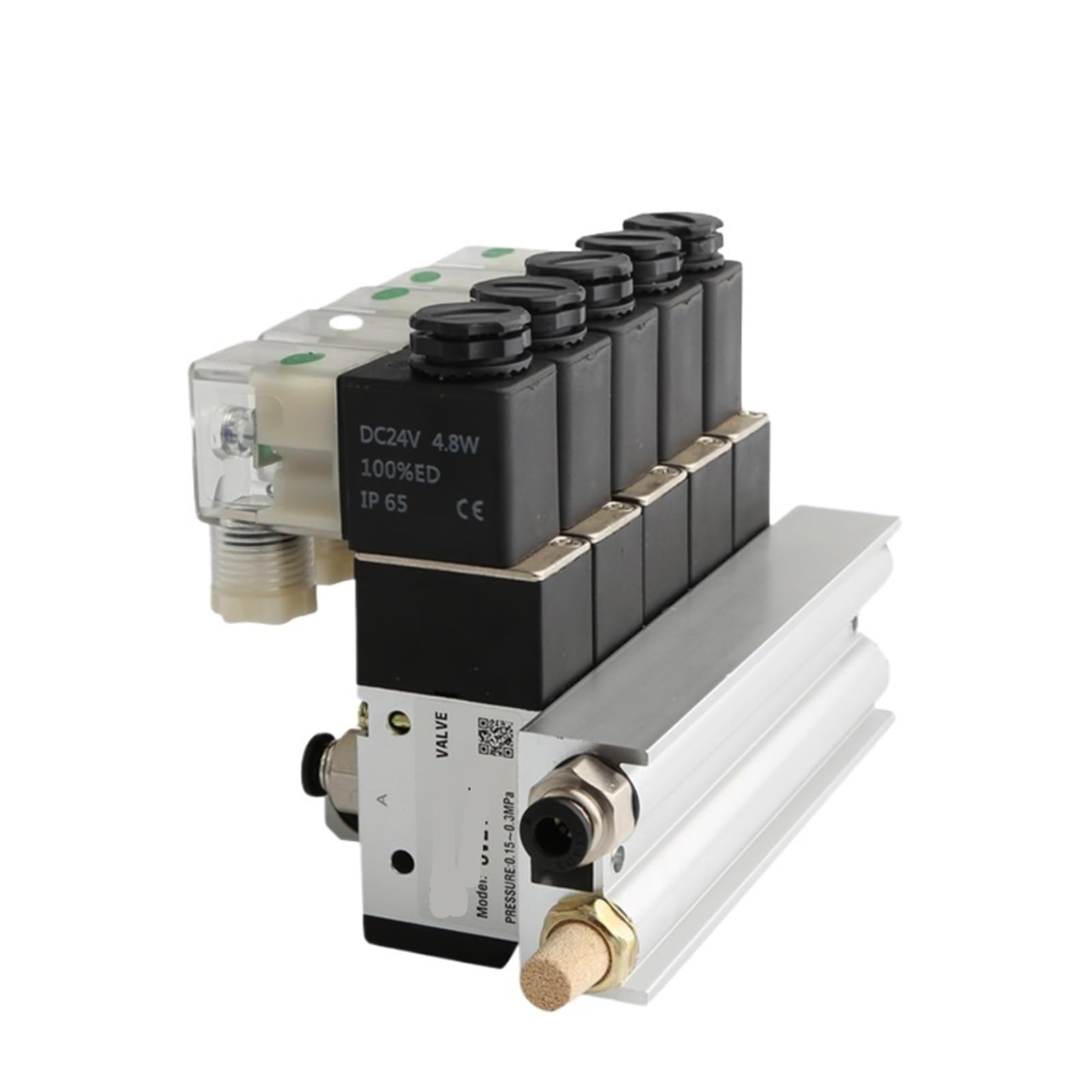 1 szt. 3V310-10 Blok zaworu elektromagnetycznego normalnie zamknięty z akcesoriami do tłumika podstawa kolektora DC 12 V 24 V AC 110 V 220 V 3 porty 3V310-10-NC(AC220V 6 w 6 out)