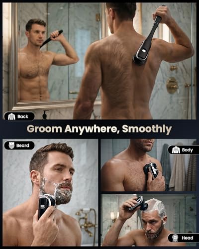 Afeitadoras de espalda impermeables con kit de aseo masculino 6D 6