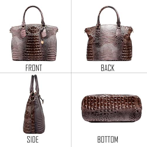 Image of Makcr Joacbv Women Purse Satchel Bag Long Crossbody Classy Tote Bag Top Handle Vegan Leather Ladies Handbags Embossed Pattern