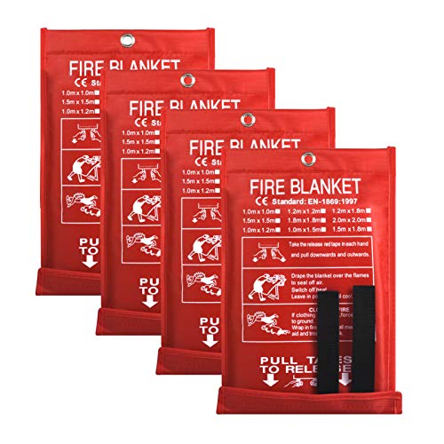 Fire Blanket Fire Guardian Blanket and Fire Blanket Fire Suppression Blankets for Kitchen, Bedroom, People- Energency Safety (40