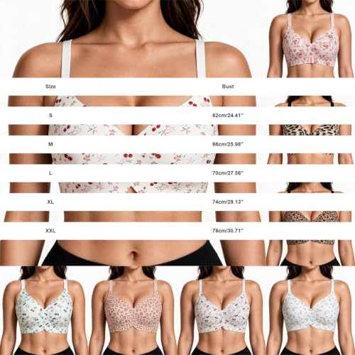 Gelly Bra Red XL Seamless Deep V Push Up Support Bras Comfortable Printed Full Coverage Everyday Bra - image 3