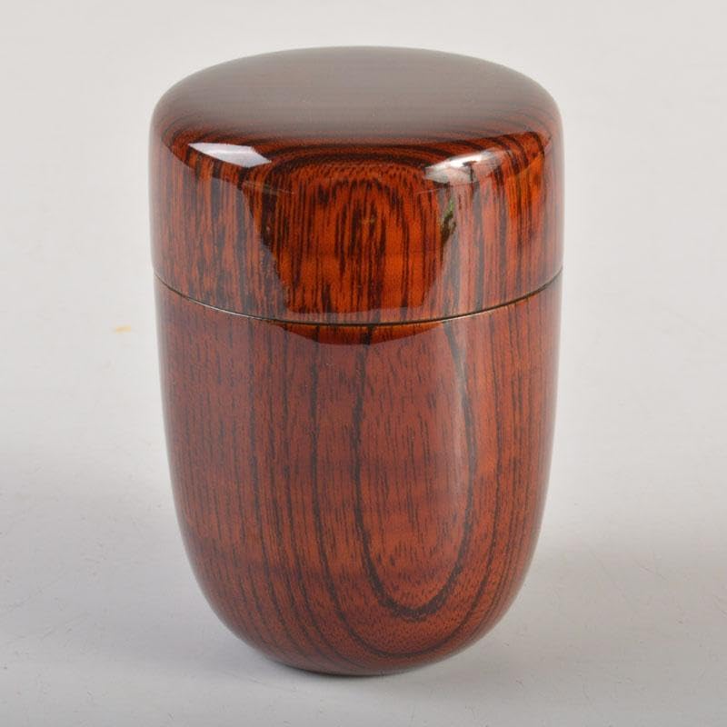 茶道具　漆塗　きれいな木目の棗　時代箱付　V　6715 茶道具 漆塗 きれいな木目の棗 時代箱付 V 6715 高さ約7.6cm 幅