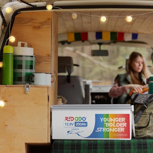 Image of Redodo 12V 200Ah LiFePO4 Battery Lithium Battery with 100A BMS, Rechargeable 4000-15000 Deep Cycles & 10-Year Lifetime, Perfect for RV, Camping, Boats, Trolling Motor, Solar Home System, etc.