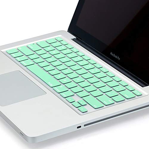 Kuzy - MacBook Keyboard Cover for Older Version MacBook Pro 13, 15, 17 inch and MacBook Air 13 inch, iMac Wireless Keyboard, Apple Computer Accessories Key Board Silicone Skin Protector - Mint Green