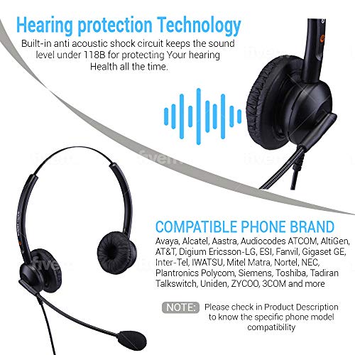 Casque Polycom VVX double oreille Eartec QD002 avec câble RJ9 inclus