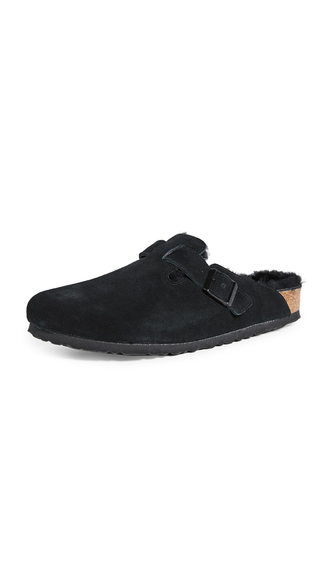 Birkenstock Men's Boston Shearling Sandals, Black Black, 8 Medium US