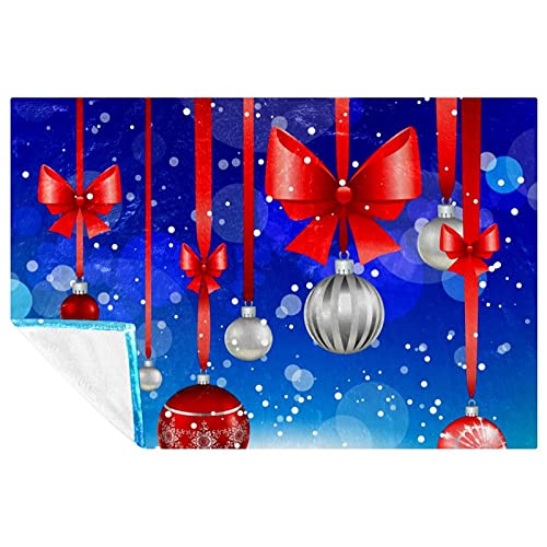 Couverture douce et chaude 150x100 cm avec nœuds rouges pour lit et canapé - 2