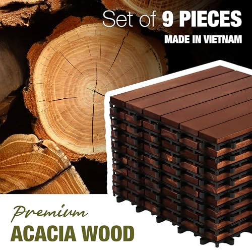 Image of Decking Tiles - Mother (Dark Brown - Striped)
