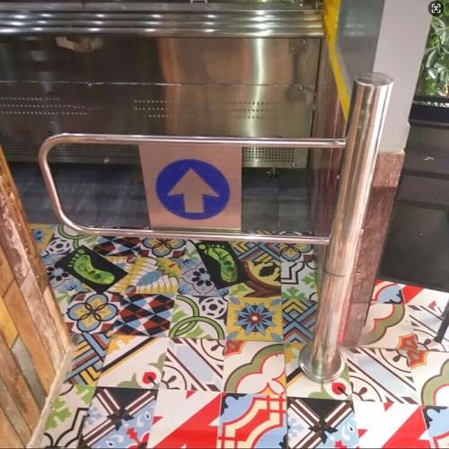 Puerta de Entrada de supermercado de una Sola Puerta, de 99 cm de Alto, unidireccional, Acceso peatonal, Puerta batiente de Barricada con Cierre automático y Apertura Manual (Derecha, 90 x 1