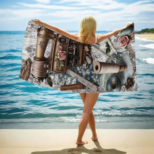 Serviette de plage grande taille 100x220 cm légère et anti-sable - 3