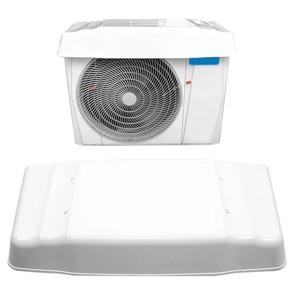 Housse de climatiseur de fenêtre pour unités AC extérieures, couvertures Defender résistantes à l'eau pour l'extérieur avec 2 câbles métalliques (Color : White, Size : 110x43x18cm)