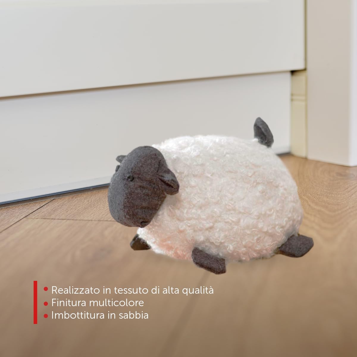 Fermaporta da Pavimento - Design Pecora - Fermatenda e Sostegno Decorativo - 240 x 160 x 145 mm - Riempimento di Sabbia - Resistente - REI