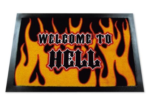Felpudo (mensaje "Welcome To Hell!")