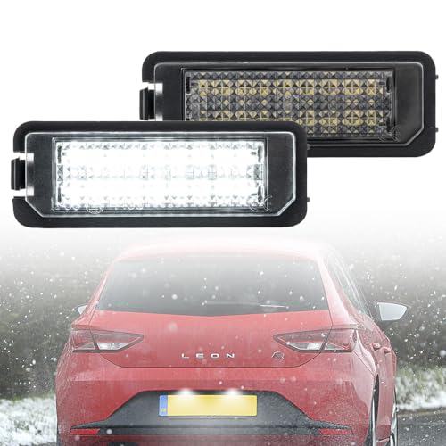 NSLUMO 2 feux pour plaque d'immatriculation, éclairage plaque LED compatibles avec Seat Leon Mk2 Mk3, Altea XL, Van, Exeo ST/Kombi, lampe arrière plaque...