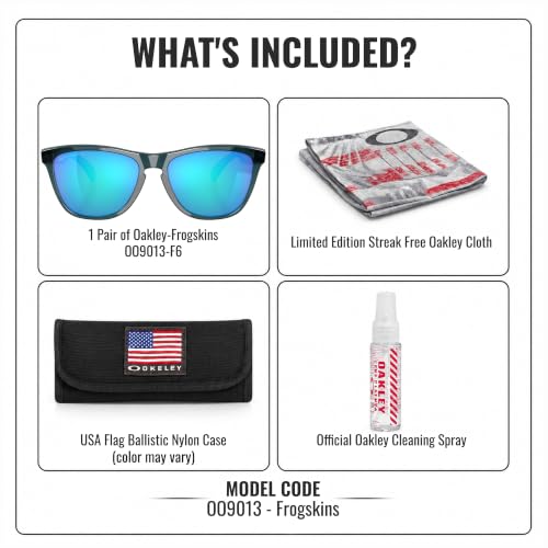 Image of Oakley FROGSKINS OO9013 Square Shape Sunglasses With Official Eyewear Kit | Men's & Women's Sunglasses