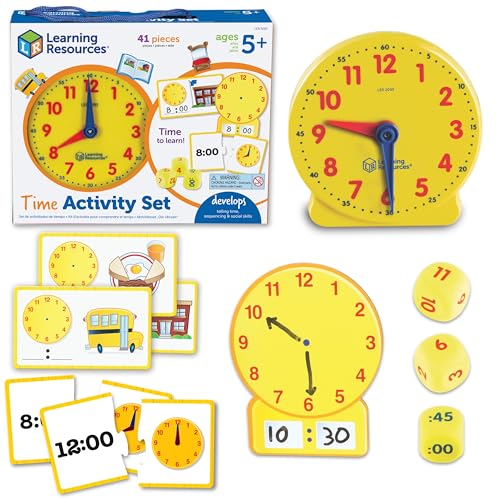 Learning Resources Time Activity Set – Teaching Clocks for Kids,