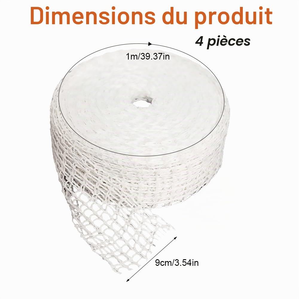 Rouleaux de filet à viande en coton 1m x 9cm, filet de cuisson élastique pour rôtir et conserver viandes