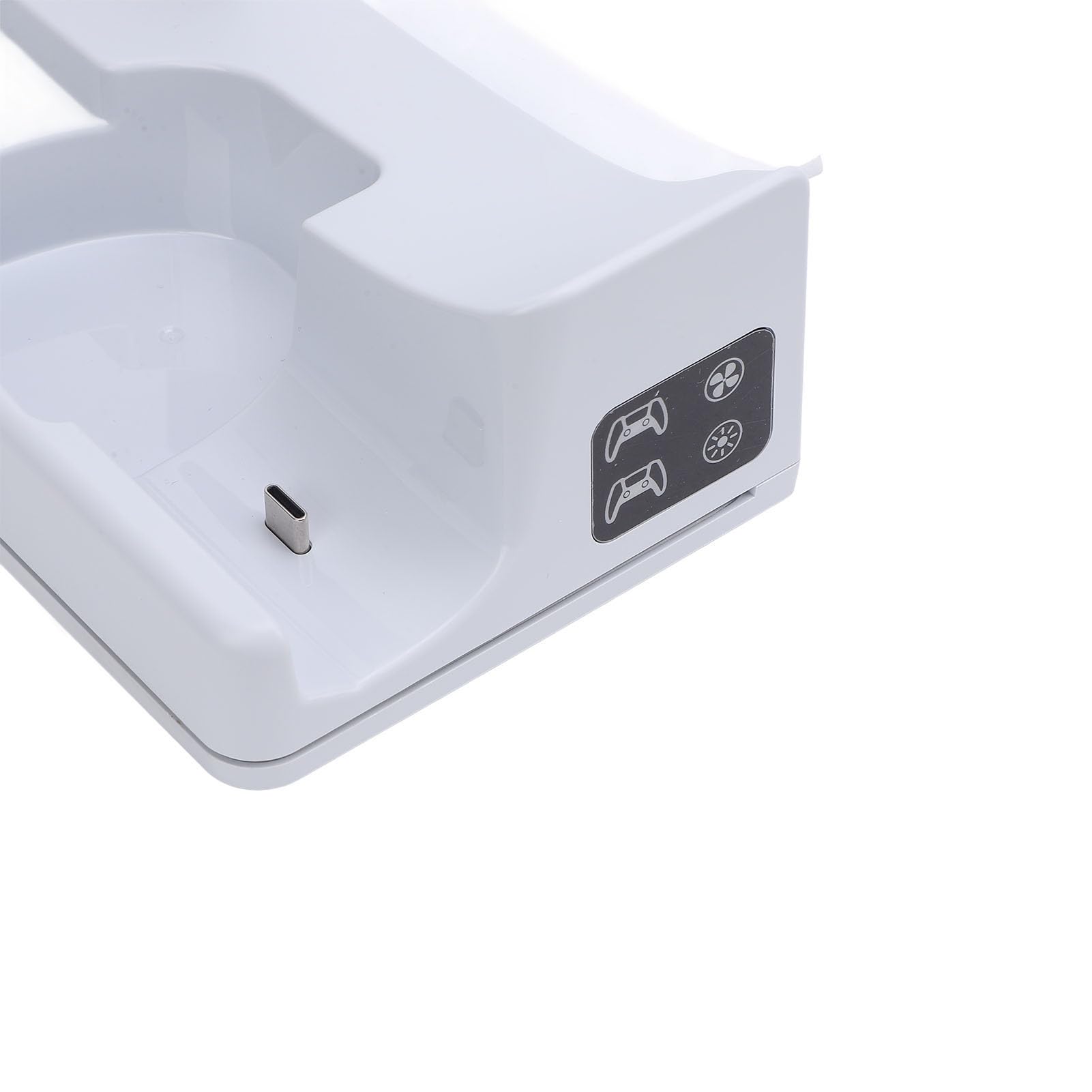 Generic Soporte de Consola Vertical con Estación de Enfriamiento, Cargador de Controlador Rápido, Ventilador de Enfriamiento de 3 Velocidades Ajustables, 14 Efectos de Iluminación RGB, ABS Premium