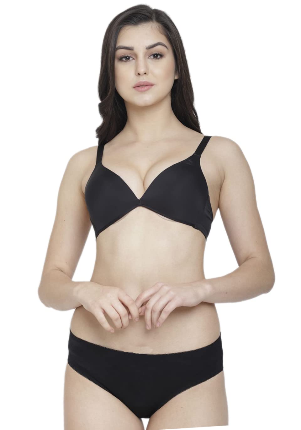 quttos PrettyCat Non Padded Plunge Bra Panty Lingerie Set-picture-39