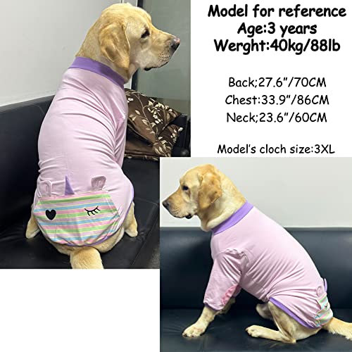 Pripre Dog Pocket T-Shirt Breathable Soft Pink Cotton Dogs Sweatshirt Costume Spring Summer Pet Apparel Tee For Large Dogs (Xl Unicorn) #TOP5