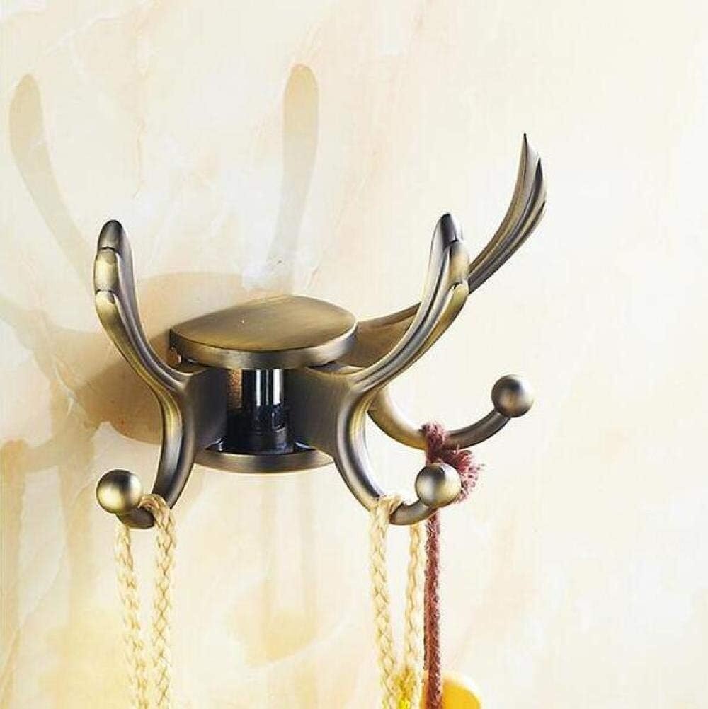 YATUOPNG Self Adhesive Hooks-Single Coat Hook Antique Single Robe Clothes Towel Hanger Brass Construction Bathroom Hardware Kitchen 4 Colours(Style2)