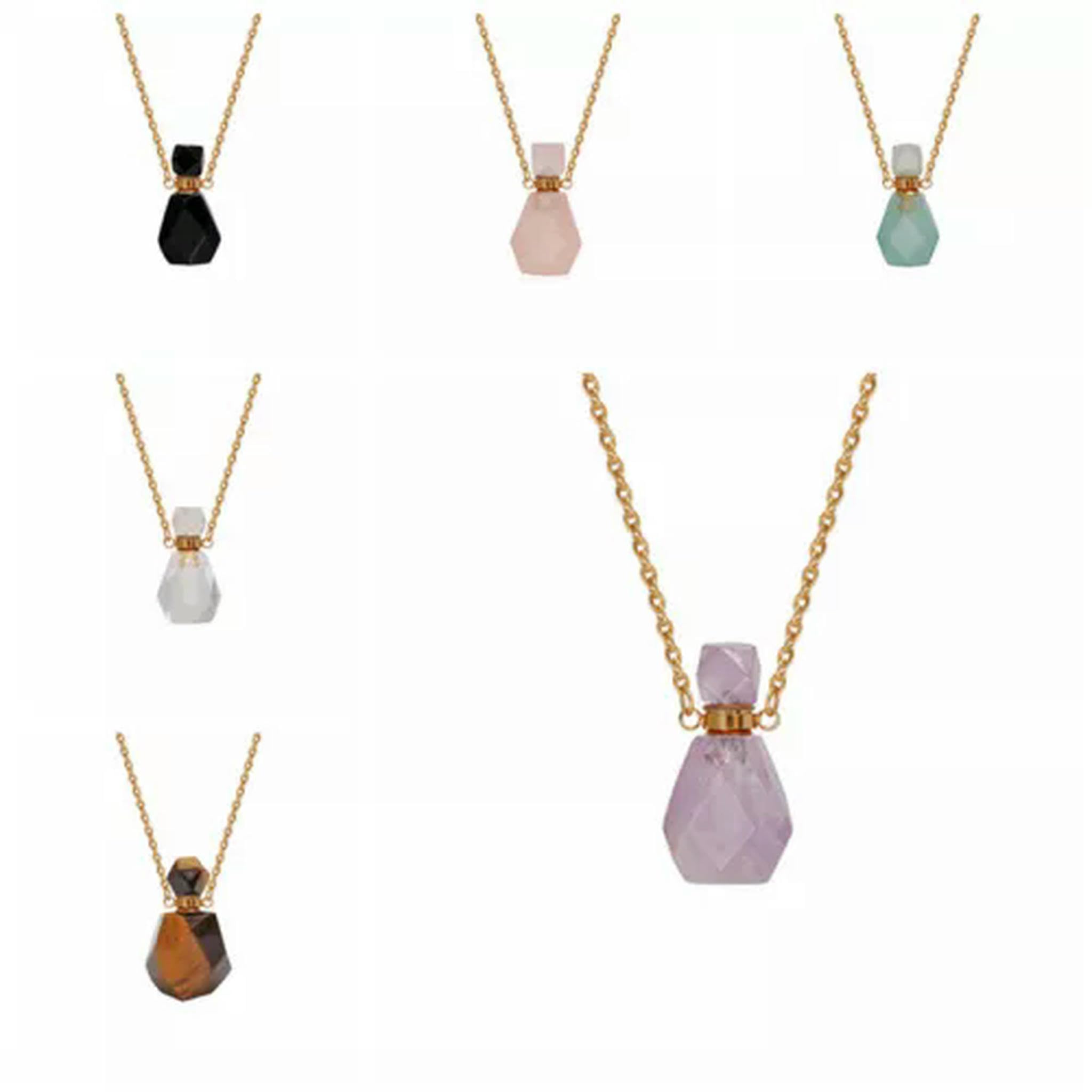 Naturalne butelki perfum Wisiorek Butelka olejku Gems-1szt-Kwarc dymny