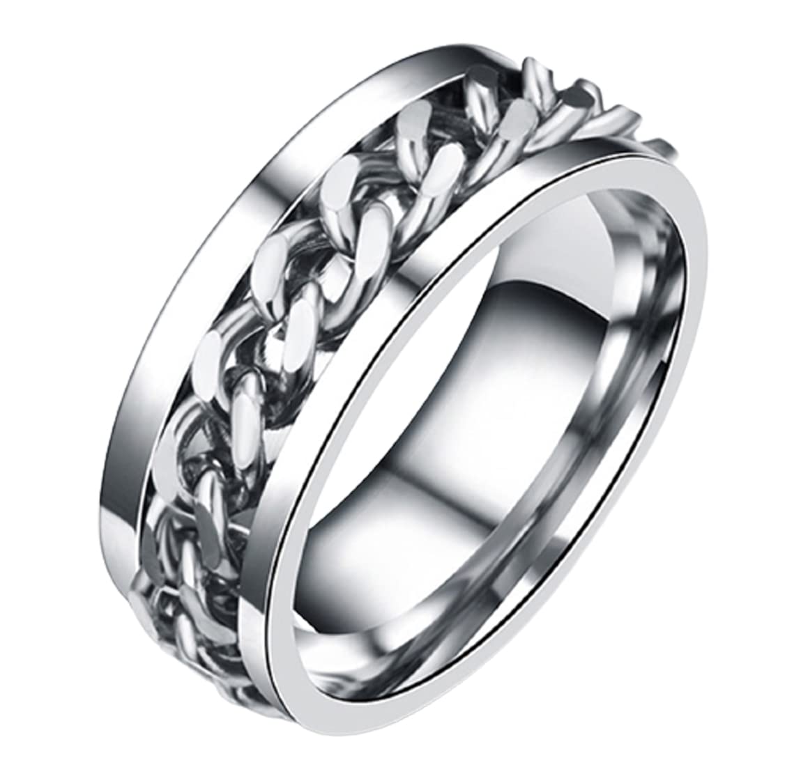 Sorella'z Mens Stainless Steel Silver US9 Chain Ring: SR/FAJEWLK21-L151-image-7