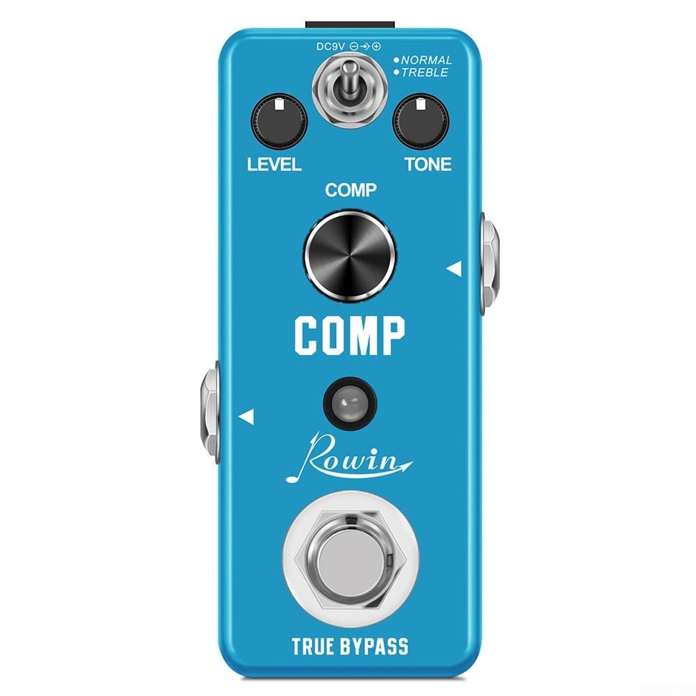 Pedale compressore per chitarra Rowin Dual Mode normale e alti per prestazioni sonore personalizzate