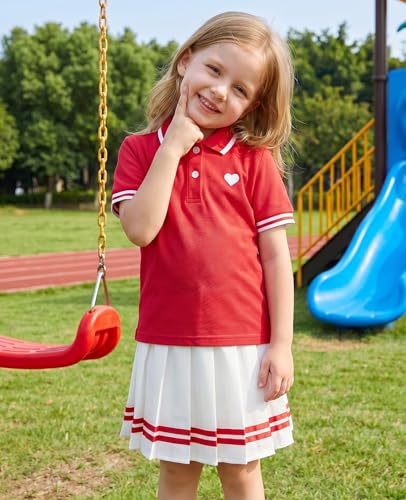 Move Dance Little Girls Dress 4T 5T Red Polo Skirt Set with Shorts - image 5
