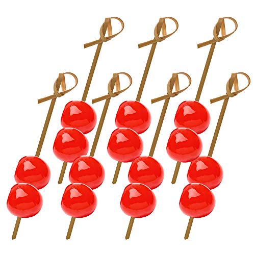 Cabot & Carlyle Bamboo Cocktail Picks 300 Pack 4.1 inch With Looped Knot Fancy Bamboo Toothpicks for Appetizers Cocktail Toothpicks Natural Bamboo Picks Bamboo Skewers 4 inch Long Toothpicks - Thumbnail 2