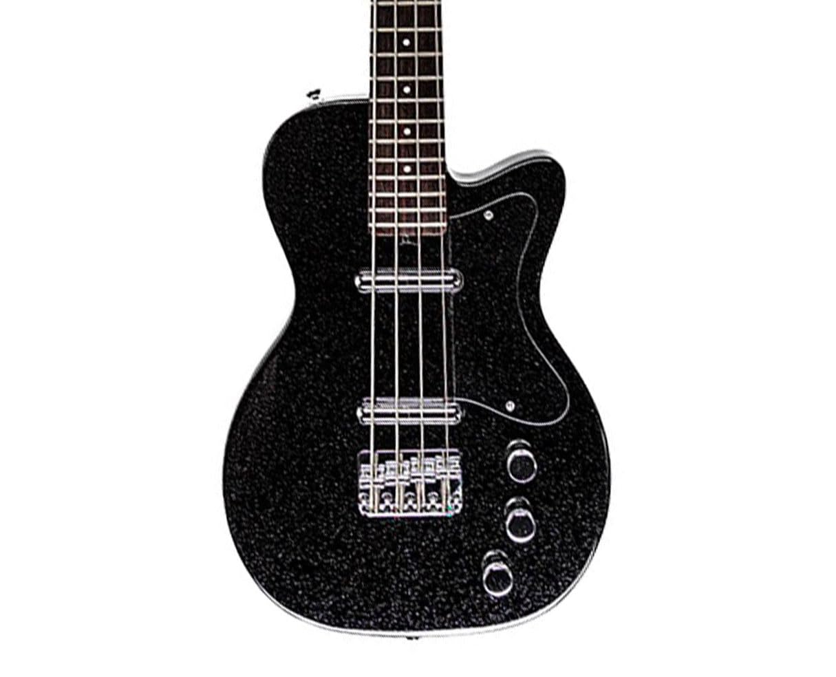 Silvertone 1444 Classic Series Short Scale Bass - Black Silver Flake
