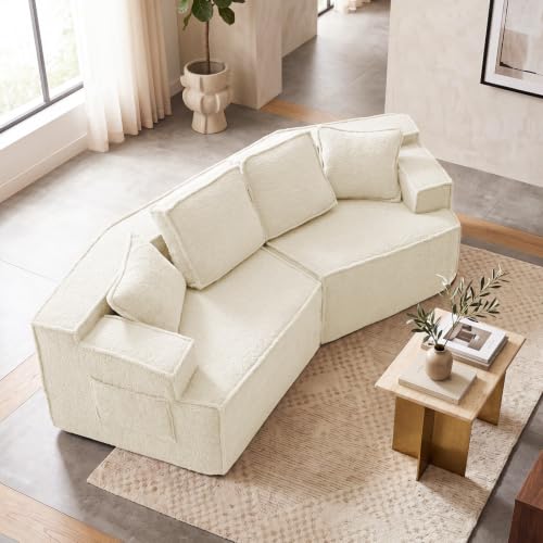 Sofá cama modular tapizado de 160 x 75 x 67 cm con bolsa de almacenamiento lateral 2