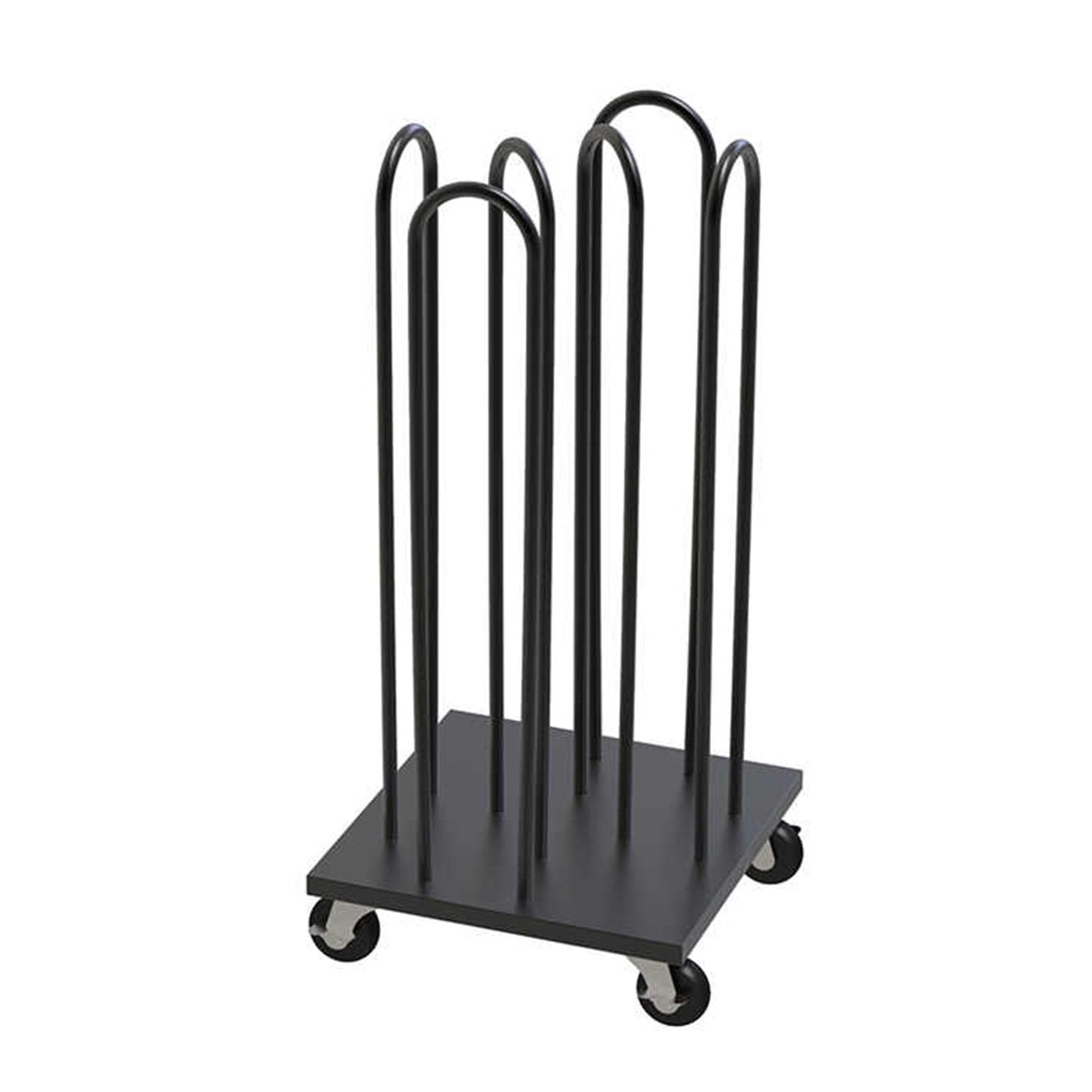Metalowy wózek do przechowywania – zajmuje mało miejsca do przechowywania 100 wieszaków, idealny do pralni i sklepów odzieżowych – elegancki czarny design