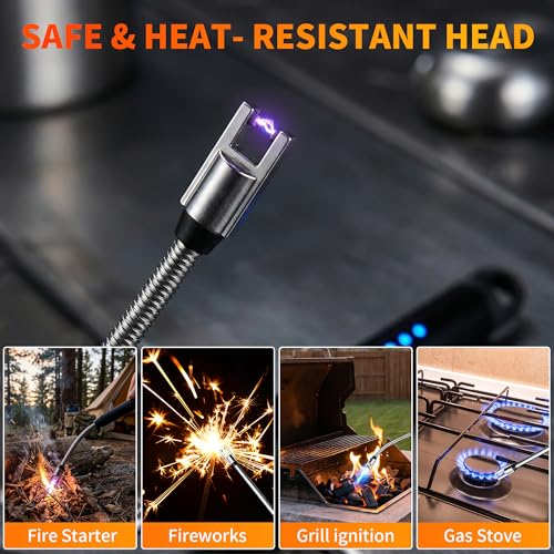 Solukmpa USB-C Rechargeable Arc Lighter 2-Pack with Flexible Neck — view 3
