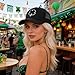 St. Patrick's Day Trucker Hat, Black Embroidered Shamrock Clover Baseball Cap, Fashion Adjustable Snapback Hat for Women Men, Irish Festival Headwear