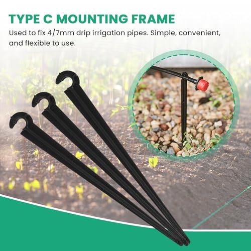Diheohg 50 Pièces En Forme De C Support De Tuyau D'Arrosage Goutte À Goutte Jardinage 4 / 7Mm Irrigation Au Goutte-À-Goutte À Phsique Fixe Raccords D'Irrigation