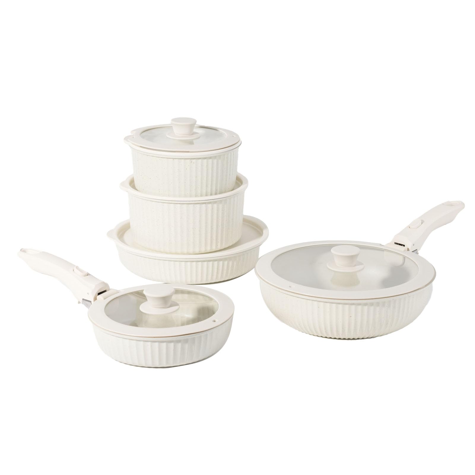 Qcwwy Elettrodomestici da Pentole e Padelle Set a Induzione Set Utensili da