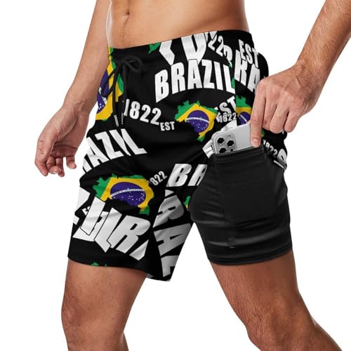 Brazil Flag Brasil Men's Board Shorts Swimsuit Beach Pants Swimwear Bathing Suits2
