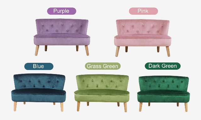 Amazon.com: Yoonnie room 2-Seat Kid Sofa Couch with Velvet Fabric