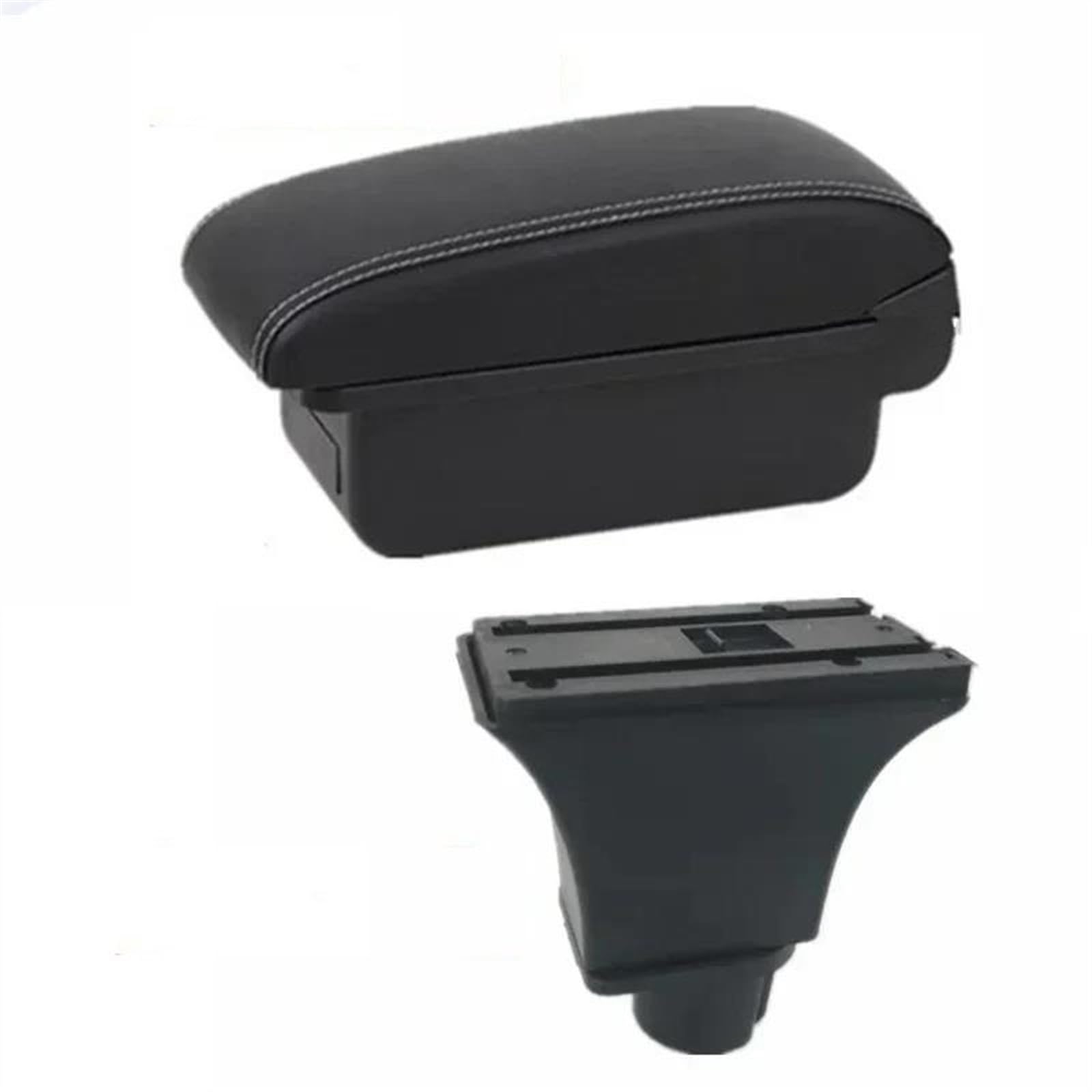 NMJLQW Storage Rack Car Central Armrest Box Storage Box Retrofit With USB Car Accessories For Corsa C(A white line No USB)