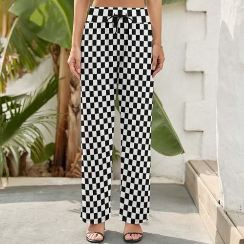 High Waisted Flowy Womens Loose Wide Leg Pants Casual Drawstring Palazzo Pant4