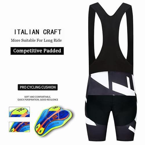 Foto von GodUp Herren Fahrradtrikot Set schnell trocknendes Radtrikot kurzarm mit Sitzpolster atmungsaktives Shirt + Trägerhose/ Radlerhose für Radsport S-2XL,Schwarzgrau mit Träger,L